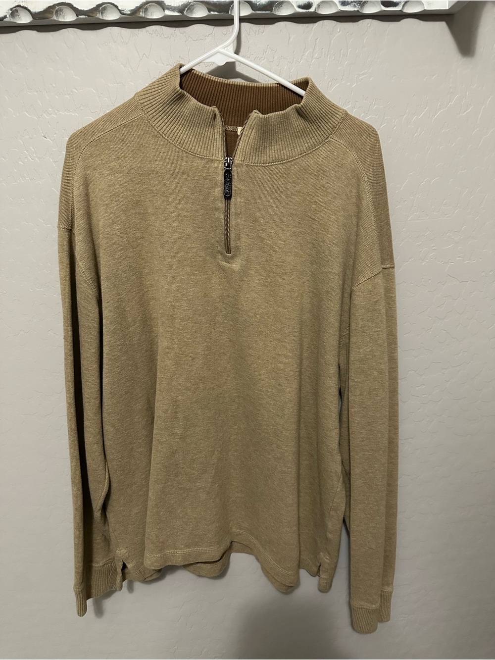 Jos. A. Bank Men's Zip-Neck Sweater in Tan